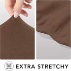 PureFit Super Stretch 4 Seater Sofa Slipcover – Spandex Non Slip Soft Couch Sofa Cover, Washable Furniture Protector with Non Skid Foam and Elastic Bottom for Kids, Pets （XX Large, Brown）