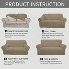 Easy-Going Stretch Oversized Sofa Couch Slipcover Washable Natural