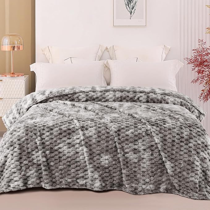 Exclusivo Mezcla 3D Fleece Twin Size Blanket for Bed, Tie-dye Grey