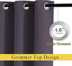 NICETOWN Bedroom Curtains Room Darkening Draperies - Greyish Purple Room Darkening Drapes/Panels for Bedroom, Grommet Top 2-Pack, 52 x 63 inches Long, Thermal Insulated, Privacy Assured