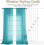 OVZME Turquoise Bedroom Curtains 2 Panel Sets 90 Inch Length, 59 Inch Extra Wide Light Filtering Light Weight Soft Window Treatment Panels for Study Room Living Room Guest Room, 59Wx90L Inches