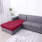 hyha Waterproof Sectional Couch Covers, Non Slip Sofa Couch Cushion Covers L Shape, Thick Stretch Jacquard Fabric, Washable Sofa Slipcovers with Elastic Bottom (1 Piece for Chaise XL, Wine Red)