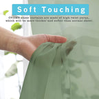 OVZME Sage Green Sheer Curtains 36 inches Long, Short Kitchen Window Treatment Solid Sheers Cafe Curtains Bathroom Voile Half Window Panels, Rod Pocket, 42" Wx36 L