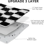Area Rugs for Bedroom Living Room,5x8 Black and White Fluffy Soft Checkered Rug Fuzzy Shag Shaggy Carpet, Indoor Plush Floor Rugs for Kids Boys Girls Teen Dorm Nursery Home Decor