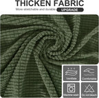 U-NICE HOME Stretch Futon Cover Armless Bed Slipcover - Soft Jacquard Fabric Washable for Pet Friendly, Loden Frost