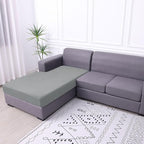 hyha Waterproof Couch Cushion Covers, Sectional Sofa Cushion Slipcovers L Shape, Thick Stretch Jacquard Fabric, Washable Chaise Lounge Cover with Elastic Bottom (1 Piece for Chaise, Light Grey)