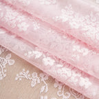 YJ YANJUN Vintage Lace Curtains 84 Inches Long- Pretty Pastel Floral Pink Sheer Curtain Panels for Living Room Girl Bedroom,Light Filtering, Cute Princess Girls Room Drapes 2 Panels 52W x 84L
