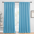 NICETOWN Blackout Curtains for Living Curtains, Teal Blue, 2 Panels, 52 by 95, Room Darkening Window Curtain Panels, Easy-Care Solid Thermal Insulated Draperies/Drapes for Daughter Room