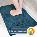 Muddy Mat® | Super Absorbent Door Mat Indoor, Microfiber Quick Dry Chenille Entryway Rug, Non-Slip Front Door Mat, Indoor Mats for Entryway, Machine Washable Pet Rug, Atlantic Blue 5ft x 7ft