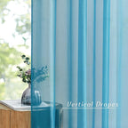 NICETOWN Voile Sheer Teal 90 inch Curtains for Bedroom, Grommet Casual Window Treatments with Light Filtering Airy & Elegant for Living Room, W54 x L90, 2 Panels