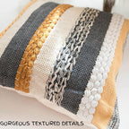 Decorative Boho Pillow Cover, 18” x 18” Square, Soft Moroccan Rustic Throw with Tufted Accents, Plush Handwoven Cotton, Neutral Farmhouse Home Decor | Made with Love and Care in India (Terracotta)