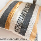 Decorative Boho Pillow Cover, 18” x 18” Square, Soft Moroccan Rustic Throw with Tufted Accents, Plush Handwoven Cotton, Neutral Farmhouse Home Decor | Made with Love and Care in India (Terracotta)