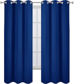 LEMOMO Blackout Curtains 38 x 84 inch/Royal Blue Curtains Set of 2 Panels/Thermal Insulated Room Darkening Bedroom Curtains