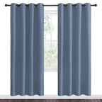 NICETOWN Stone Blue Room Darkening Curtain Panels 78" Length for Bedroom Living Room, Thermal Insulated Blackout Draperies for Home Decoration, Total Privacy (55" Width, 2 Pieces)