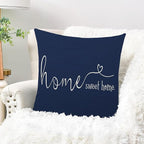MFGNEH Home Sweet Home Quotes Farmhouse Pillow Covers 18x18 Inch,Farmhouse Decorative Lumbar Throw Pillow Case Cushion Cover,Housewarming Gift,Blue