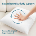 LANE LINEN 12x20 Pillow Insert - Pack of 2 White Decorative Pillows for Sofa Bed, Fluffy Pillow Inserts for Cushion Covers, Bed, Couch Pillows for Living Room