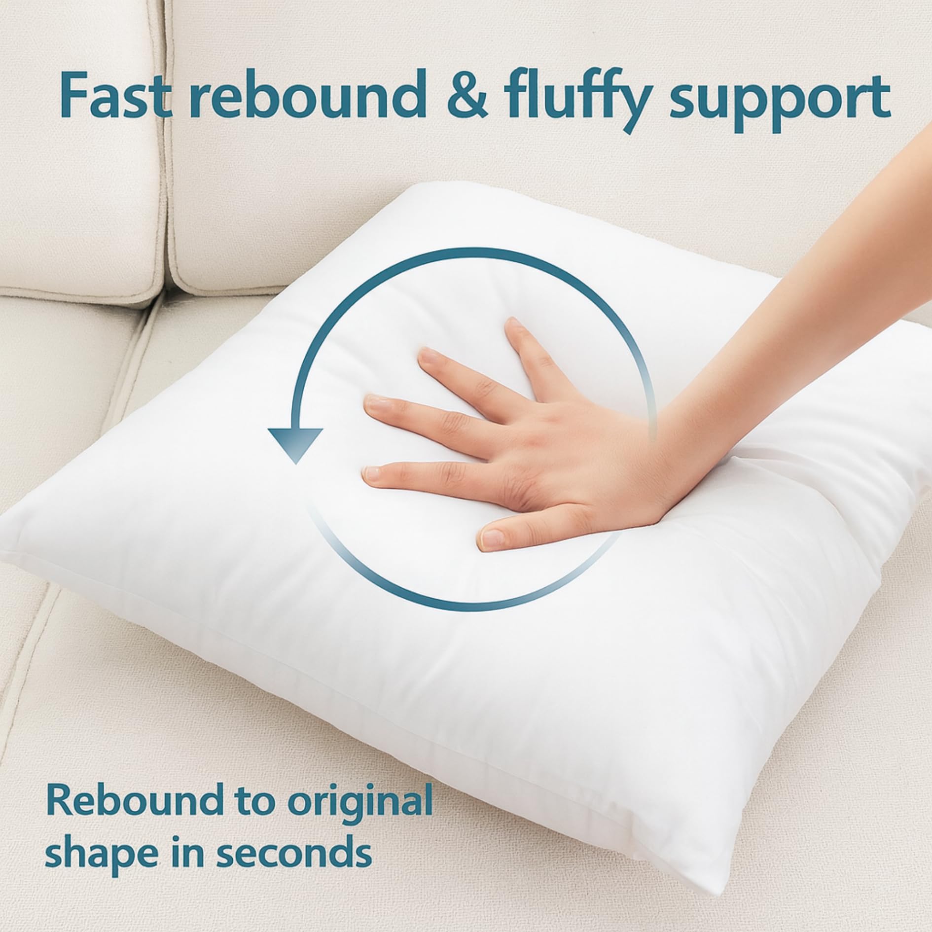 LANE LINEN 12x20 Pillow Insert - Pack of 2 White Decorative Pillows for Sofa Bed, Fluffy Pillow Inserts for Cushion Covers, Bed, Couch Pillows for Living Room