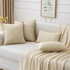 MIULEE Decorative Couch Throw Pillow Covers 20x20 Inch Beige 2 Pack