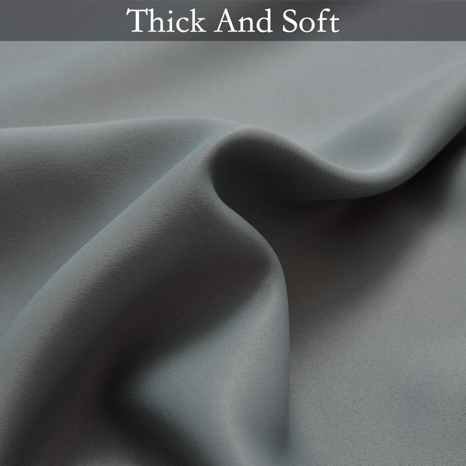 SimpleHome Grey to Grey White Ombre Room Darkening Curtains 72 Inch