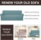 U-NICE HOME Loveseat Cover Stretch Couch Cover Sofa Cover Sofa Slipcover Furniture Protector for 2 Cushion Couch Sofa Pet Friendly(Loveseat, Light Blue)