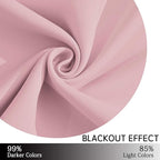 Yakamok Pink Curtains Room Darkening Thermal Insulated with Grommet Window Curtain for Bedroom, 38Wx72L inch, 2 Panels
