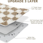 4x6 Checkered Area Rugs for Bedroom, Fluffy Beige and White Checkered Rug Fuzzy Shag Shaggy Carpets for Living Room, Soft Plush Furry Rug for Boy Girls Room Dorm Home Decor