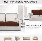 Easy-Going Stretch Cushion Cover Sofa Cushion Furniture Protector Sofa Seat Sofa slipcover Sofa Cover Soft Flexibility with Elastic Bottom(Chair Cushion,Coffee)