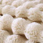 COOVA Faux Fur Throw Blanket for Couch, Cozy Soft and Fuzzy Plush Rabbit Fur Bubble Blanket for Sofa Bedroom Living Room, 50x60 Inches Light Taupe