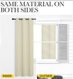 NICETOWN Beige Room Darkening Curtains 90" Long for Boho Farmhouse Home Decoration, Window Treatment Total Privacy Drape Panels for Bedroom Living Room (55" Wide, Set of 2)