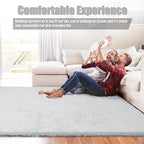 8x10 Fluffy Area Rugs for Living Room,Shag Area Rug for Bedroom,Soft White Fuzzy Rug Non-Shedding Indoor Plush Carpet for Kids Bedroom Nursery Home Decor
