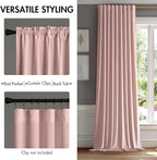 MIULEE Light Pink Velvet Curtains 52x96 inches Luxury Blackout Curtains