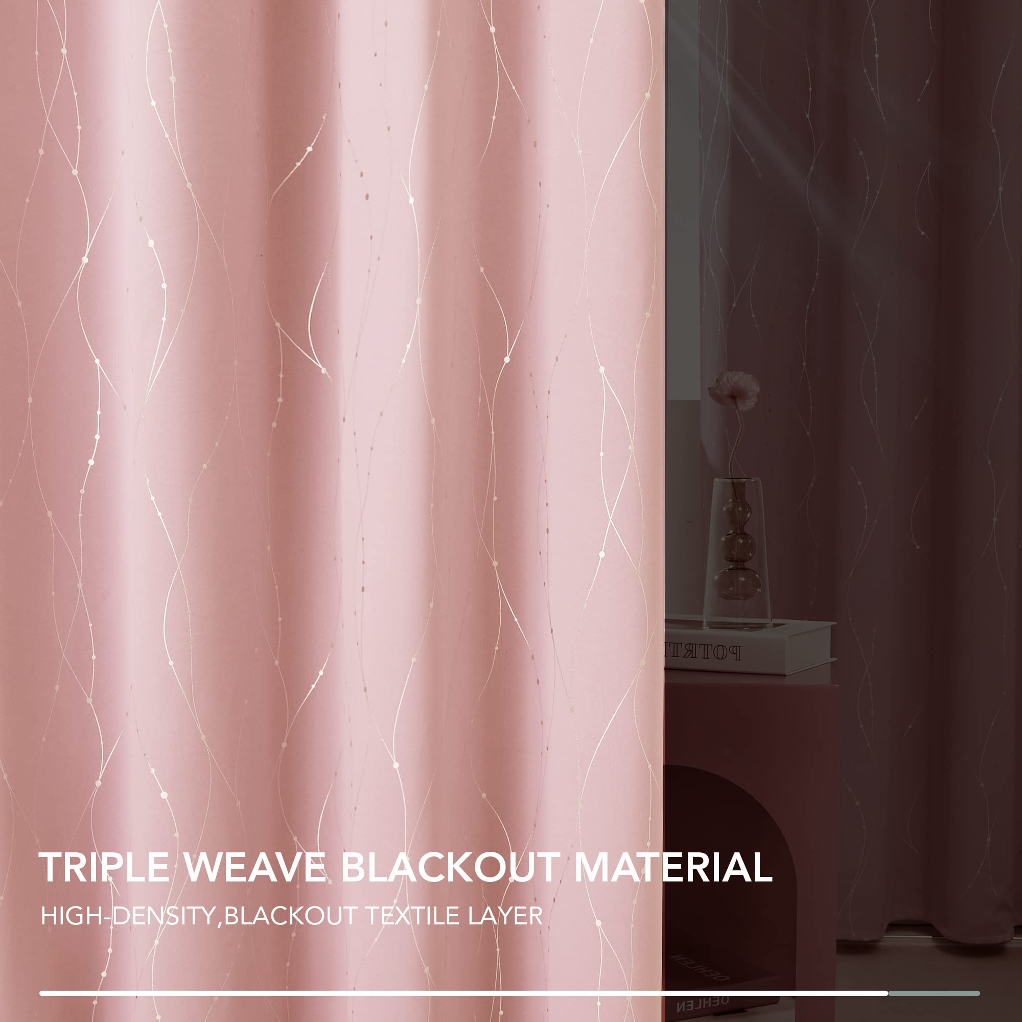 Deconovo Living Room Curtains 95 Inches Long, Blackout Curtains for Bedroom