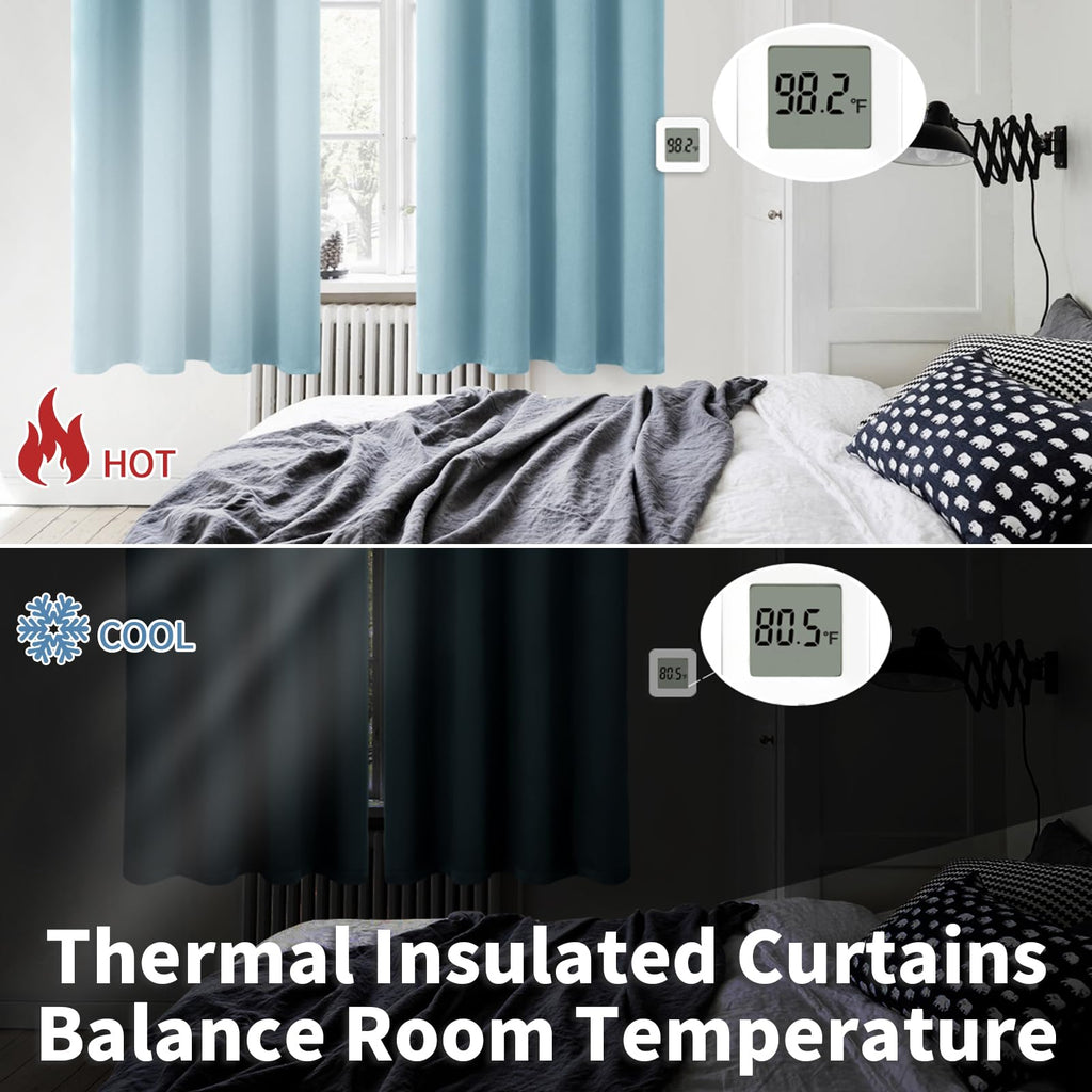 BGment Room Darkening Curtains 84 Inches Long - Grommet Thermal Insulated Drapes Window Treatment Curtains for Bedroom, 2 Panels, 52 x 84 Inch, Greyish Blue