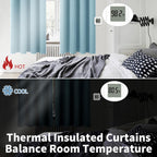 BGment Greyish Blue Room Darkening Curtains 63 Inch for Bedroom - 2 Panels