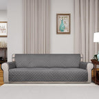 PureFit Reversible Quilted Sofa Cover, Water Resistant Slipcover Furniture Protector, Washable Couch Cover with Non Slip and Elastic Straps for Kids, Dogs, Pets (XX Large, Gray/Gray)