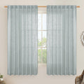 LAMIT Extra Wide Semi Sheer Linen Curtains for Living Room 63 Inch Length
