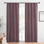 NICETOWN Blackout Curtains for Living Curtains, Window Treatment Thermal Insulated Room Darkening Drape Panels for Patio Sliding Glass Door (Dry Rose, Set of 2, 42 inches Width by 84 inches Length)
