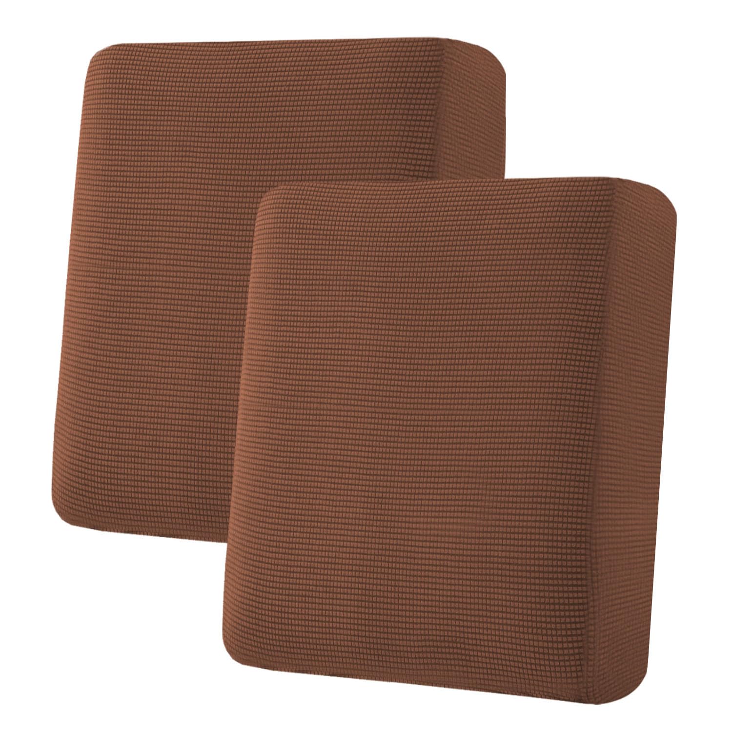 H.VERSAILTEX Super Stretch Individual Seat Cushion Covers Sofa Covers Couch Cushion Covers Slipcover Sets Thick Jacquard Textured Twill Fabric (2 Piece Medium Sofa Cushion Covers, Caramel)