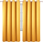 LEMOMO Yellow Thermal Blackout Curtains/52 x 72 Inch/Set of 2 Panels Room Darkening Curtains