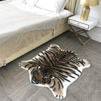 Tiger Print Area Rug Faux Cowhide Skin Hide Animal Printed Rugs Cute Carpet Nonslip Mat Premium Quality Rug and Chair Cover 35.4x43.3inch