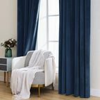MIULEE Navy Blue Velvet Curtains 52x108 inches Luxury Blackout Curtains
