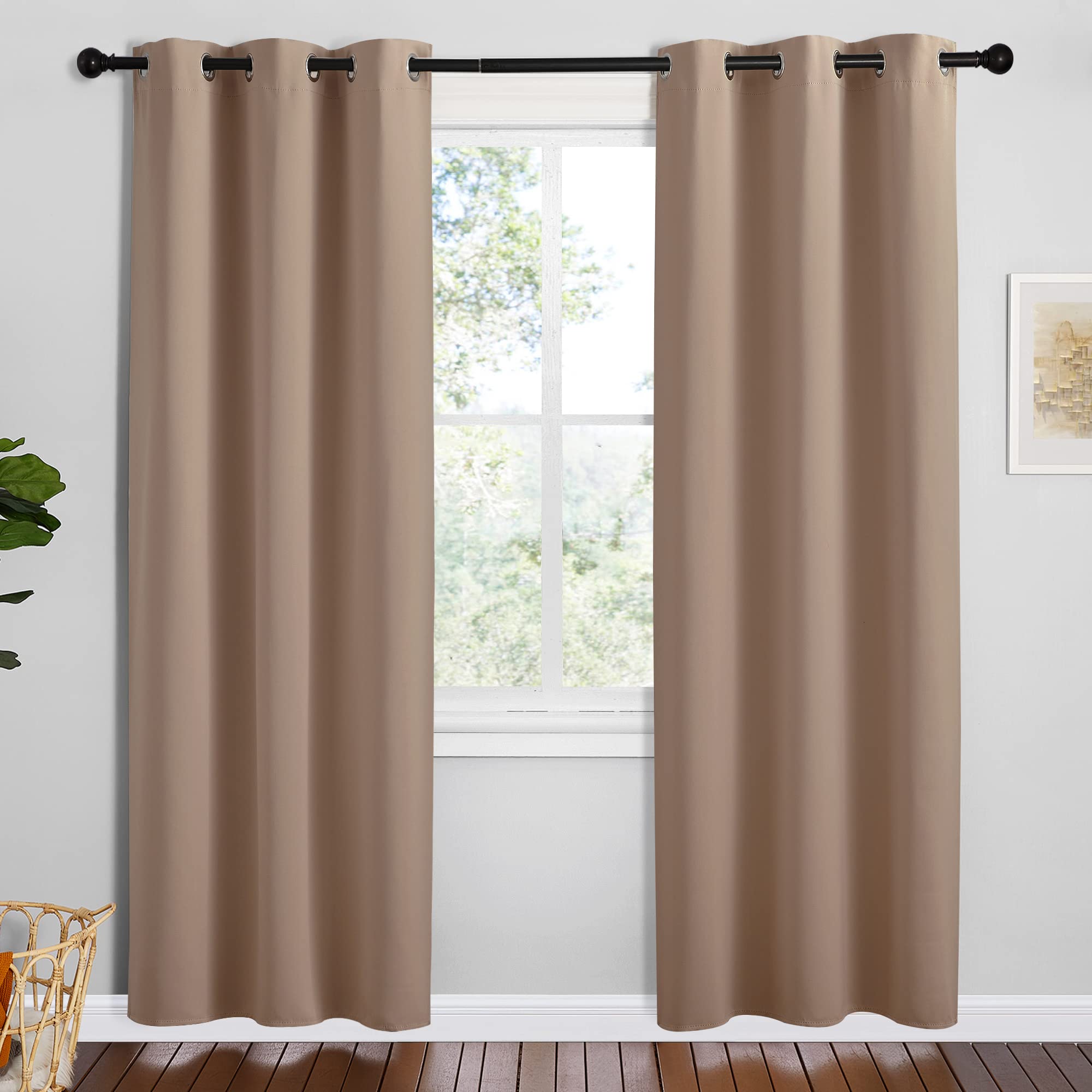 NICETOWN Navy Blackout Curtains for Kid's Room 42" Wide x 78" Long 2 Panels