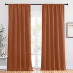 NICETOWN Blackout Curtains and Drapes - Thermal Insulated Solid Rod Pocket Blackout Draperies/Panels (Burnt Orange, 1 Pair, 52 by 95 inches)