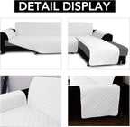 Easy-Going Sofa Slipcover L Shape Sofa Cover Sectional Couch Cover Furniture Protector Mat for Pets Dog Cat (Small, White/White)