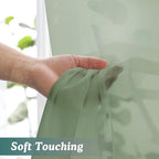Chyhomenyc Sage Green Sheer Curtains 108 Inches Long - Light Filtering Voile Extra Long Panel Drapes for Floor to Ceiling Window, Elegant Soft Living Room Curtains, Each 42Wx108L Inch, 9FT, 2 Panels