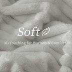 BEDELITE King Size Blanket for Bed, 300GSM Soft & Warm Fleece Blanket, Decorative and Giftable Striped Light Grey Blankets for Women, Men, 108"x90"