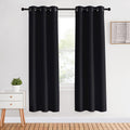 NICETOWN Blackout Curtain Panels 70 inches Length, Set of 2, 34 inches Wide, Black, Light Reducing Thermal Insulated Solid Grommet Room Darkening for Bedroom/Night Shift