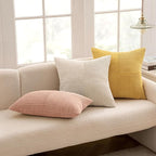 MIULEE Golden Mustard Decorative Throw Pillow Covers 20x20 Inch for Couch Bed Sofa Pack of 2 Boho Farmhouse Throw Pillows Soft Cross Corduroy Patchwork Textured Cushion Cases