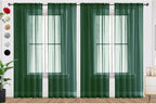SpaceDresser Foliage Green Sheer Curtains 4 Panels Rod Pocket Semi-Sheer Curtain 96 Inches Long Light Filtering Voile Window Drapes for Bedroom Living Room Kitchen, Each 52W x 96L