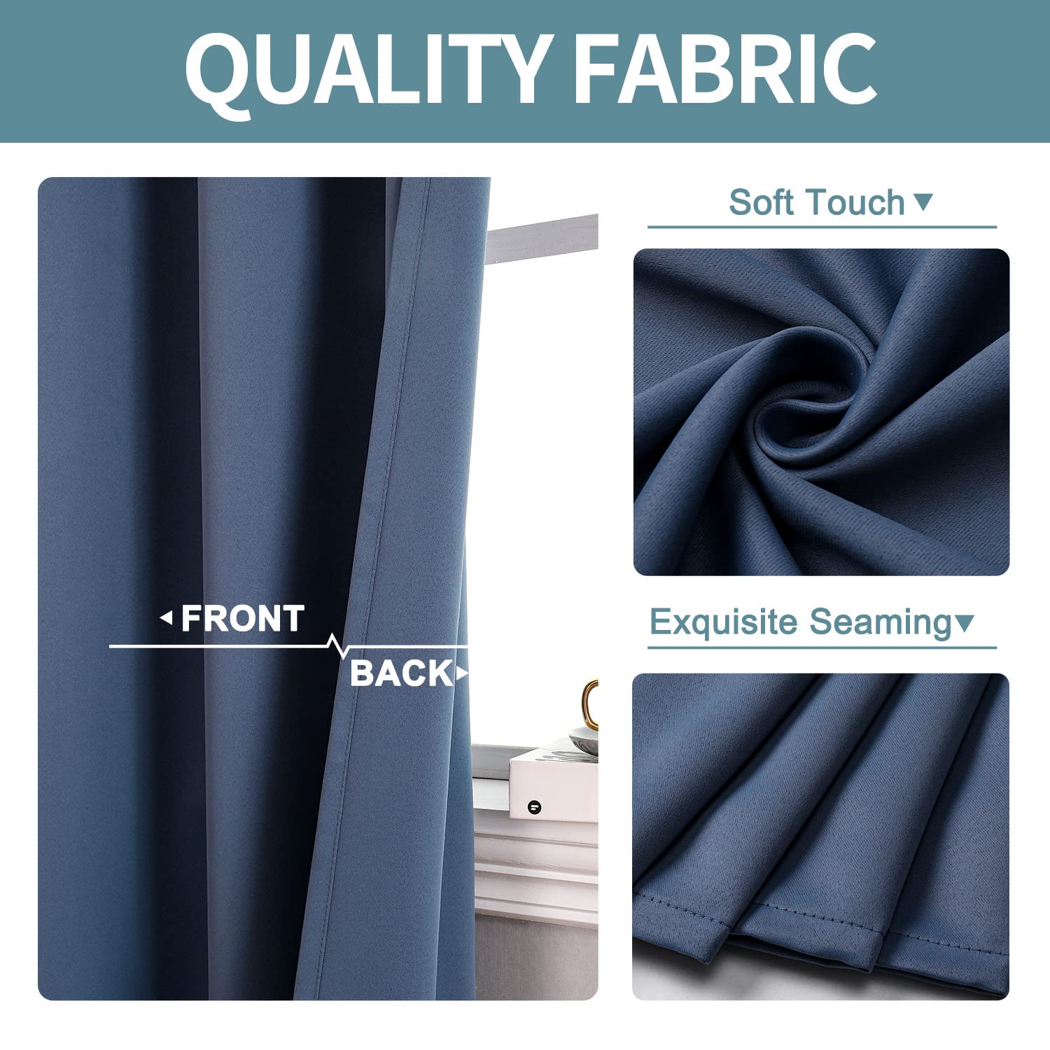 ChrisDowa Blackout Curtains for Bedroom and Living Room 95 Inches Long